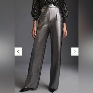 Hutch Silver Metallic textured wide leg Pants